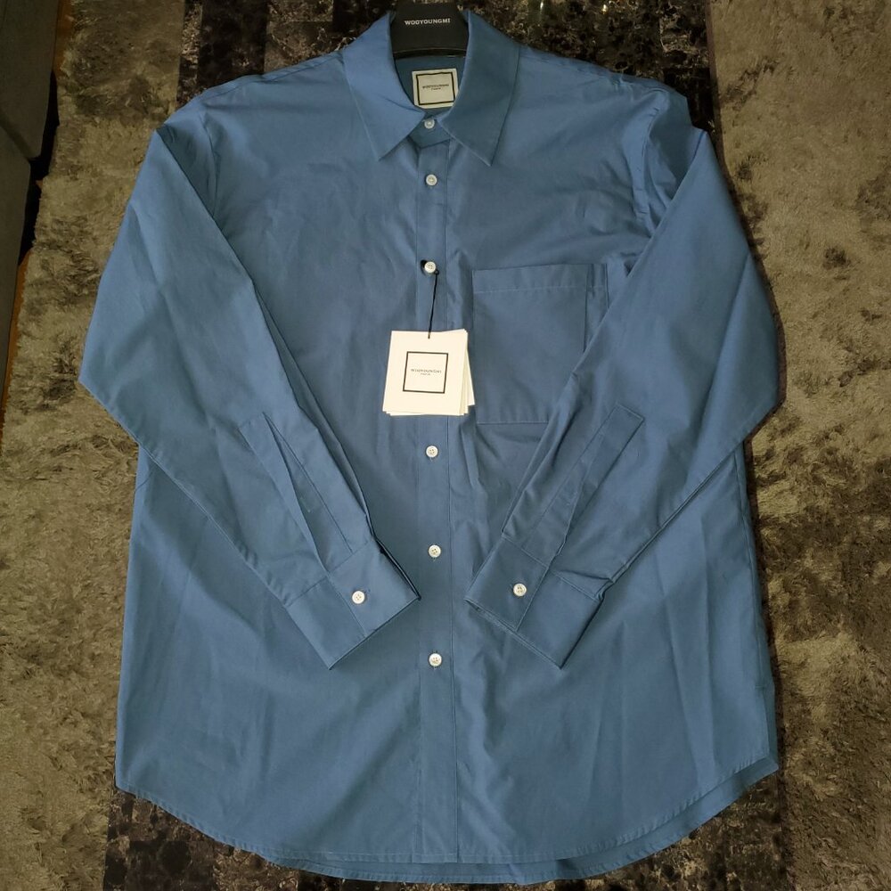 WOOYOUNGMI Blue Button Up Shirt